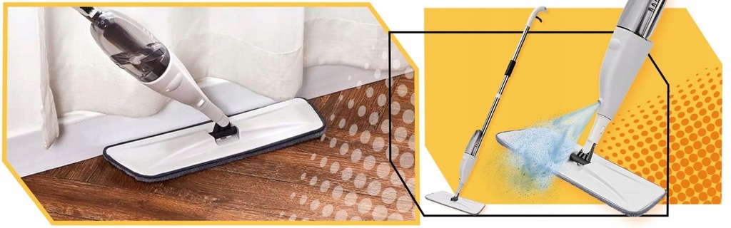 MOP PŁASKI ZE SPRYSKIWACZEM 350ml MIKROFIBRA 3 SZT DŁUGI 125cm + 3x WKŁADY Rodzaj mop